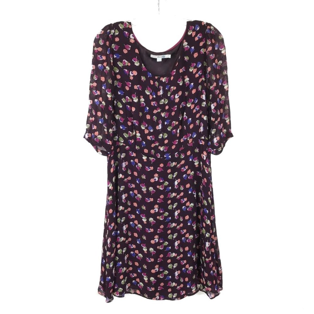Womens Size 10 Boden Short Sleeve Scoop Neck Floral Dress